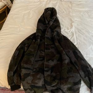 Camo fur jacket